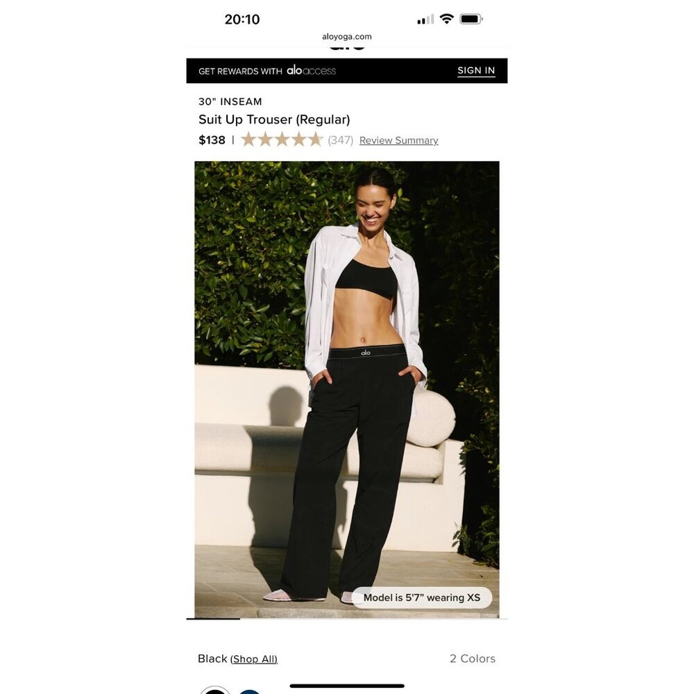 ALO Yoga Suit Up Trouser – Black (Women’s) 🖤👖✨ - Picture 2 of 3